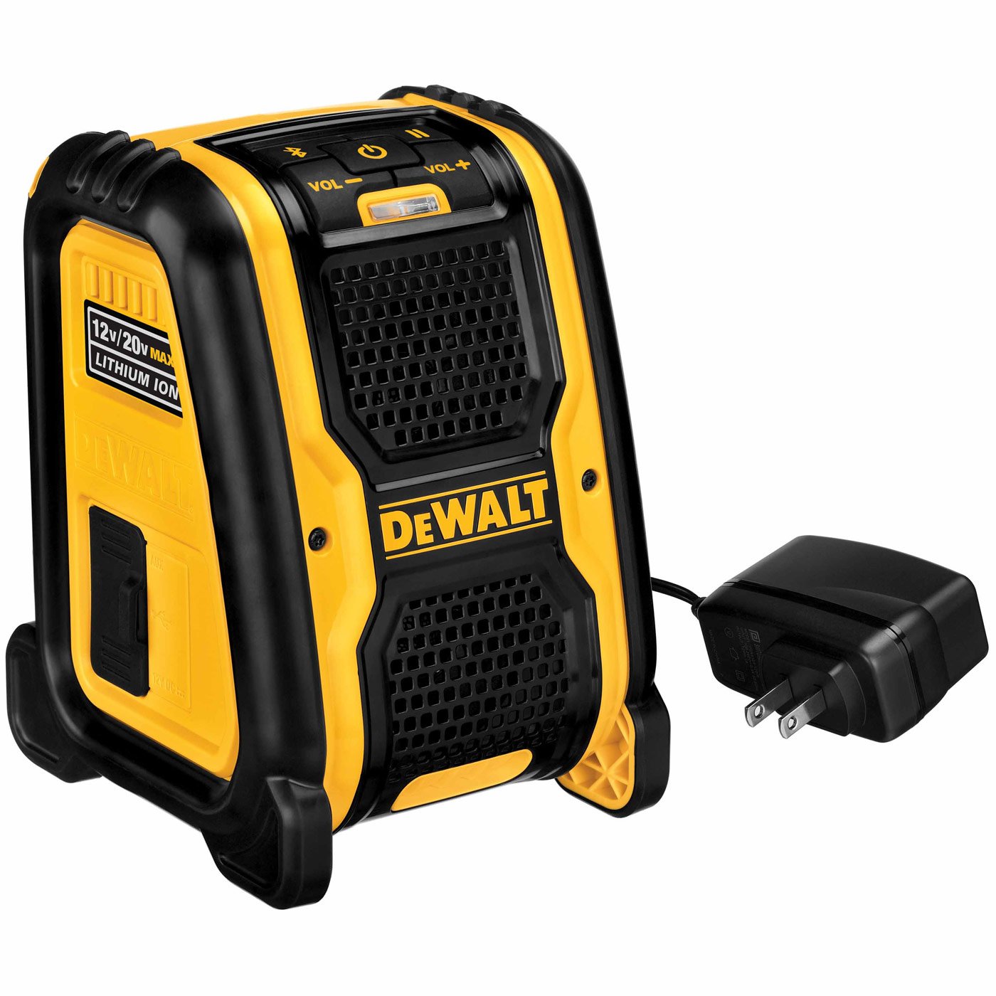 DeWalt Jobsite Bluetooth Speaker AC/DC Powered- Runs off DeWalt 12V/20V MAX - DCR006