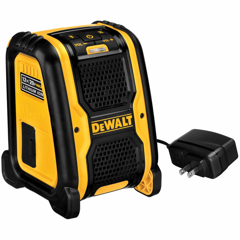 DeWalt Jobsite Bluetooth Speaker AC/DC Powered- Runs off DeWalt 12V/20V MAX - DCR006