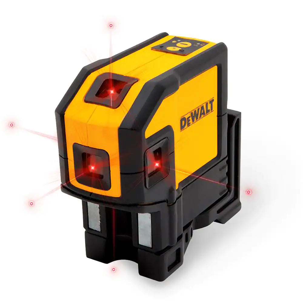 DeWalt 165 ft. Red Self-Leveling 5-Spot & Horizontal Line Laser Level - DW0851