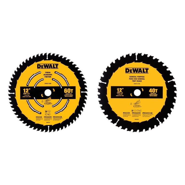 DeWalt 40T/60T 12 in. Large Diameter Circular Saw Blades Combo Pack - DWA112CMB