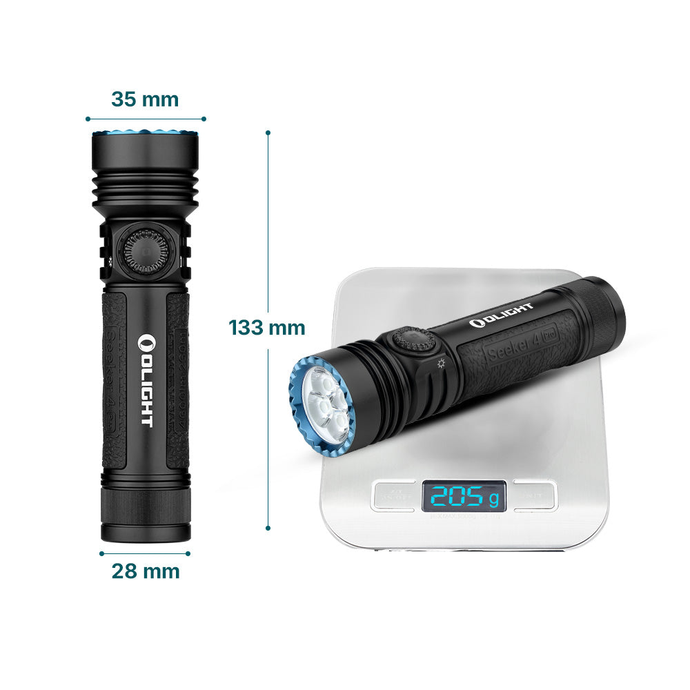 Olight Seeker 4 Pro 4,600-Lumen Rechargeable Flashlight + Olight Tote Bag