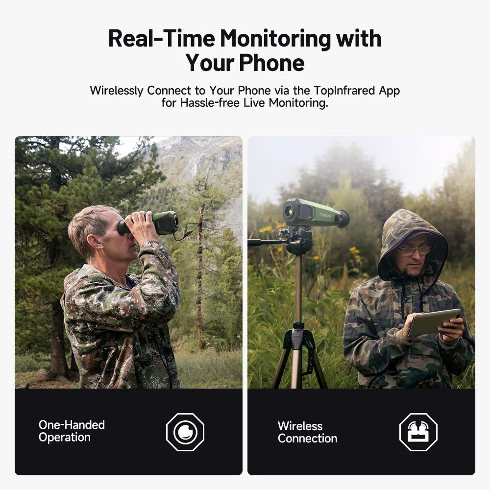 TOPDON Thermal Imaging Monocular – 256×192, 450-Yard Detection, Wi-Fi & 8X Zoom - TS004