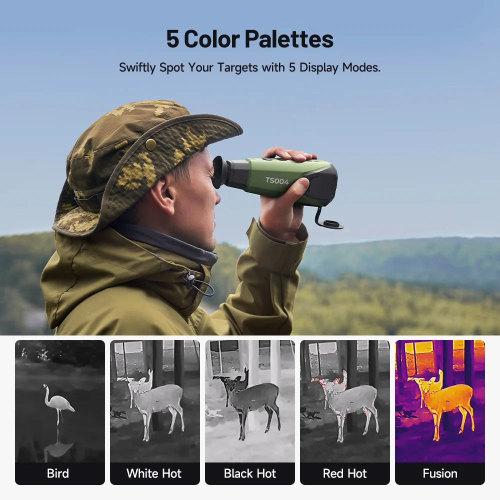 TOPDON Thermal Imaging Monocular – 256×192, 450-Yard Detection, Wi-Fi & 8X Zoom - TS004