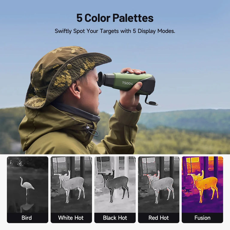 TOPDON Thermal Imaging Monocular – 256×192, 450-Yard Detection, Wi-Fi & 8X Zoom - TS004